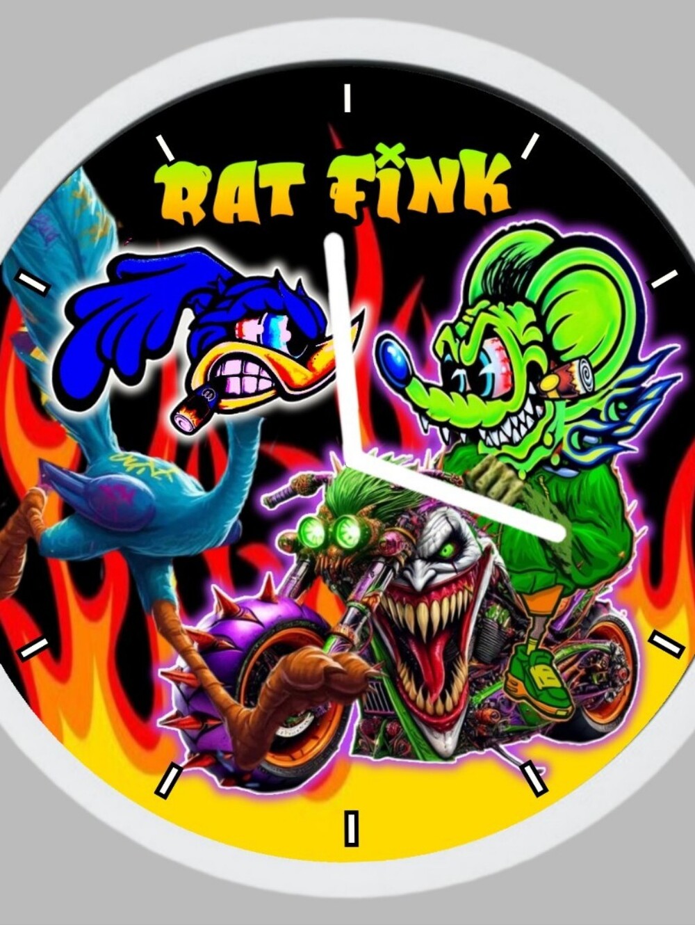 Rat Fink Neon Graphic Wall Clock